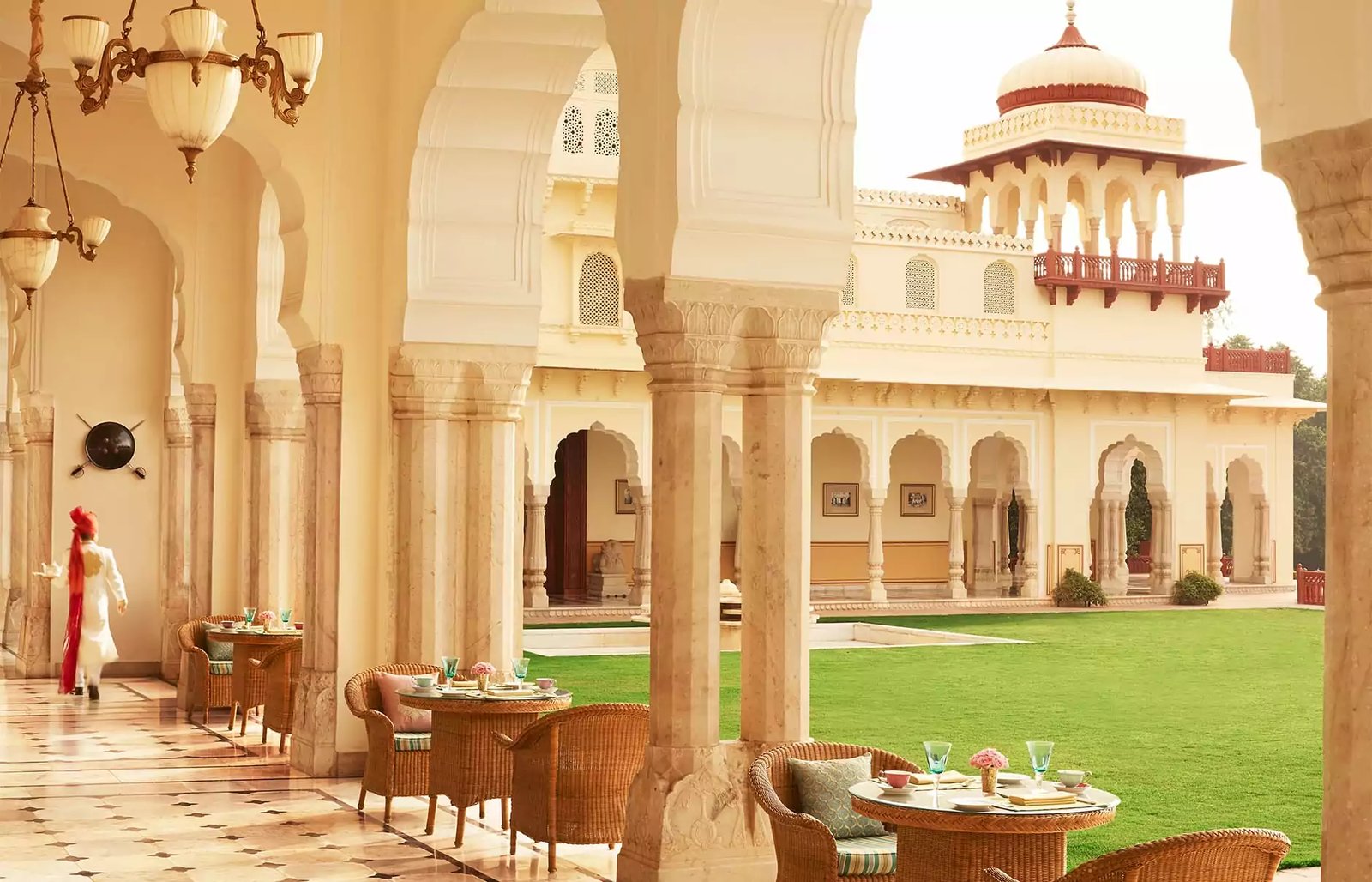 Rambagh Palace, Jaipur, verandah café