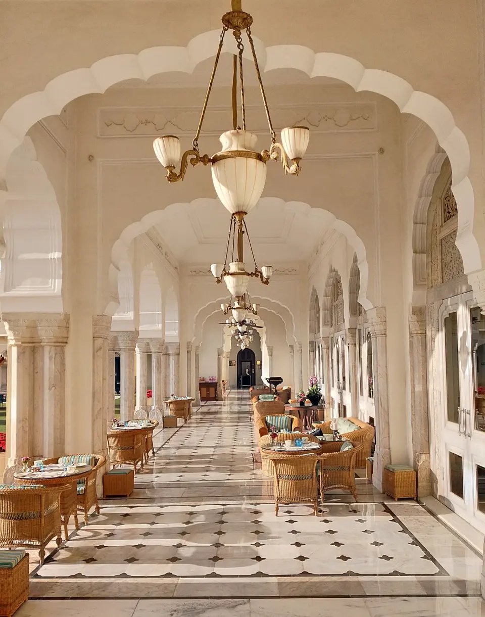 Rambagh Palace, Jaipur, verandah café