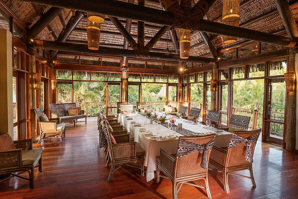 Likuliku Lagoon Resort, at the table