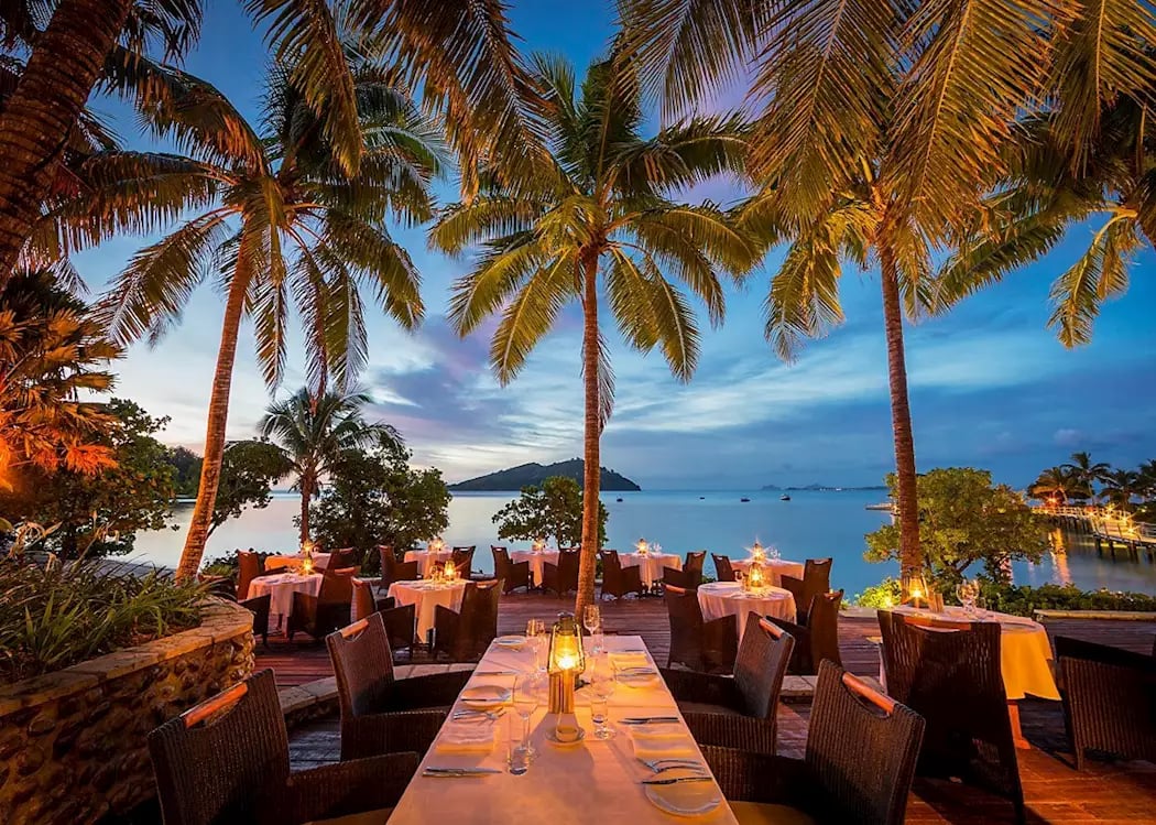 Likuliku Lagoon Resort, at the table