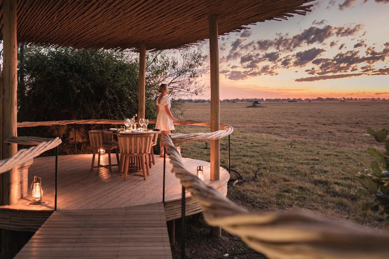 Wilderness Mombo, main dining and viewing deck