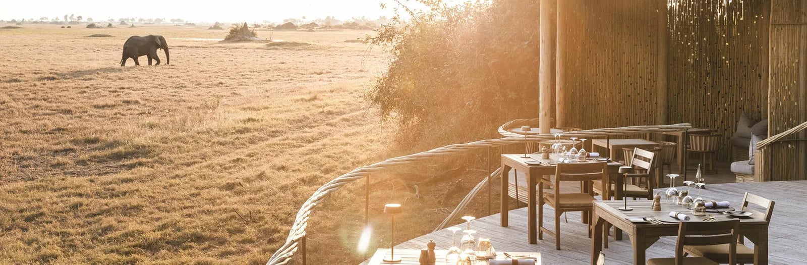 Wilderness Mombo, main dining and viewing deck
