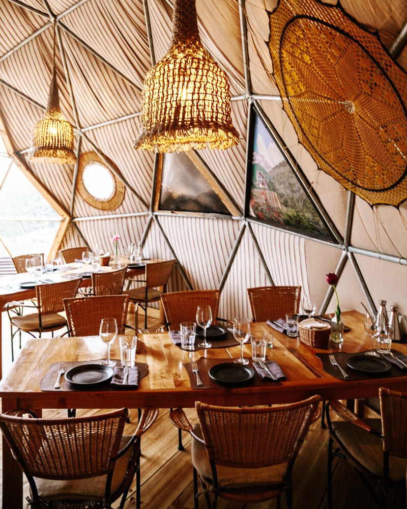 EcoCamp Patagonia, dining room dome