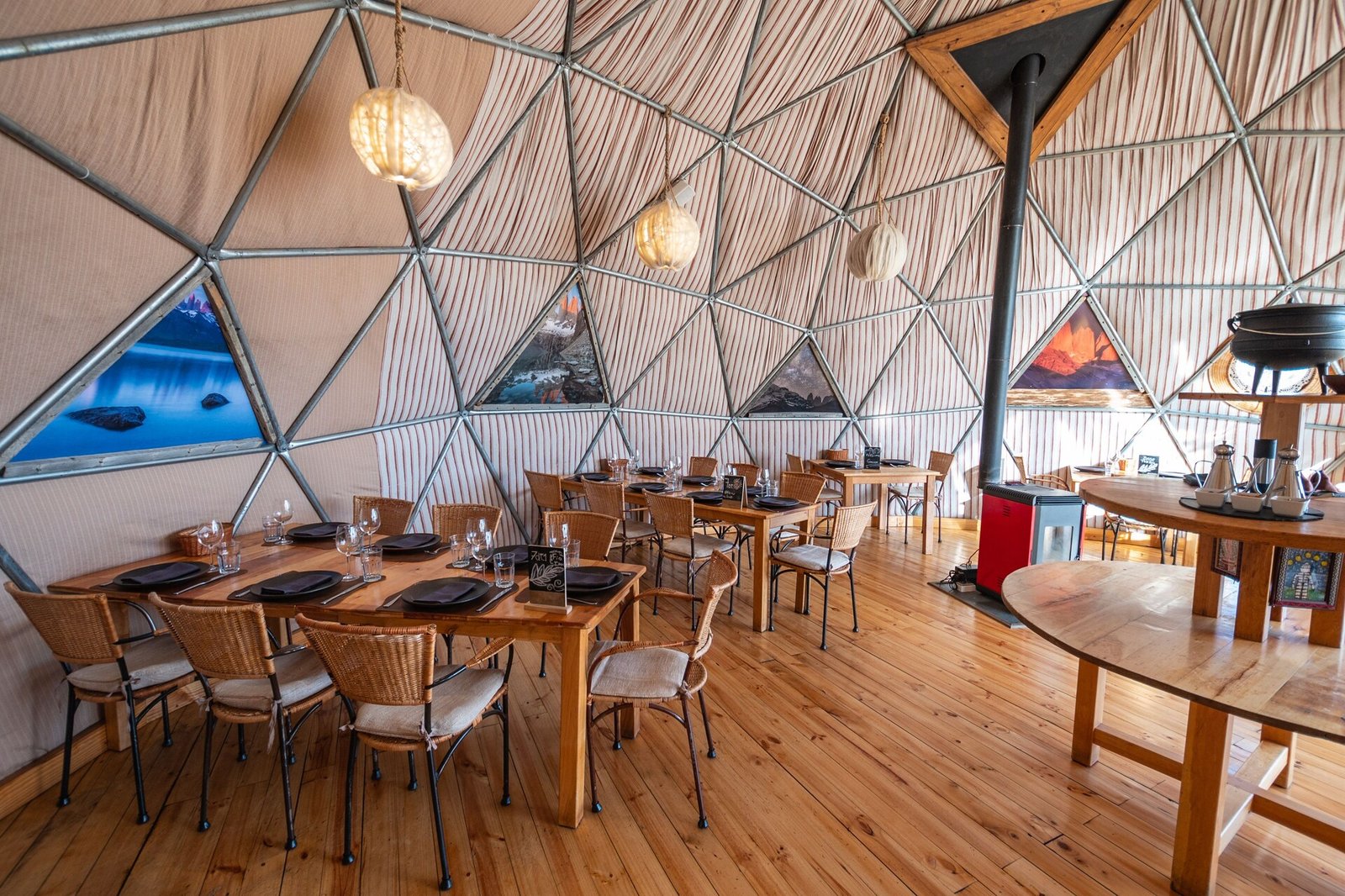 EcoCamp Patagonia, dining room dome