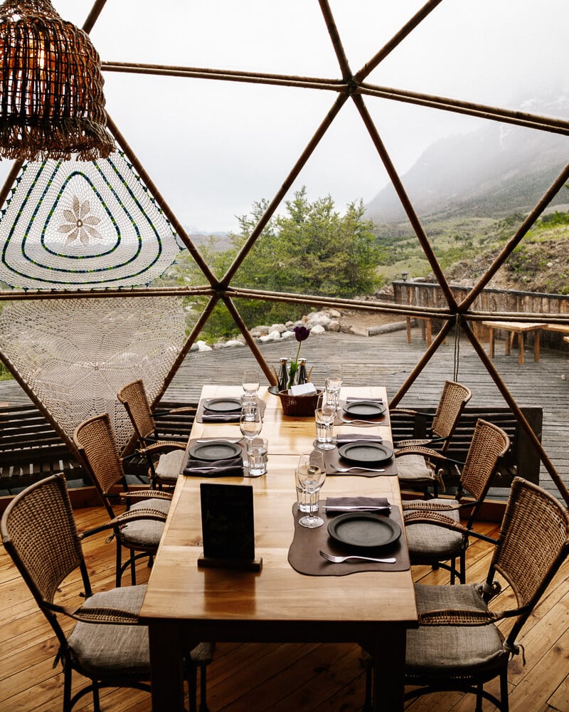 EcoCamp Patagonia, dining room dome