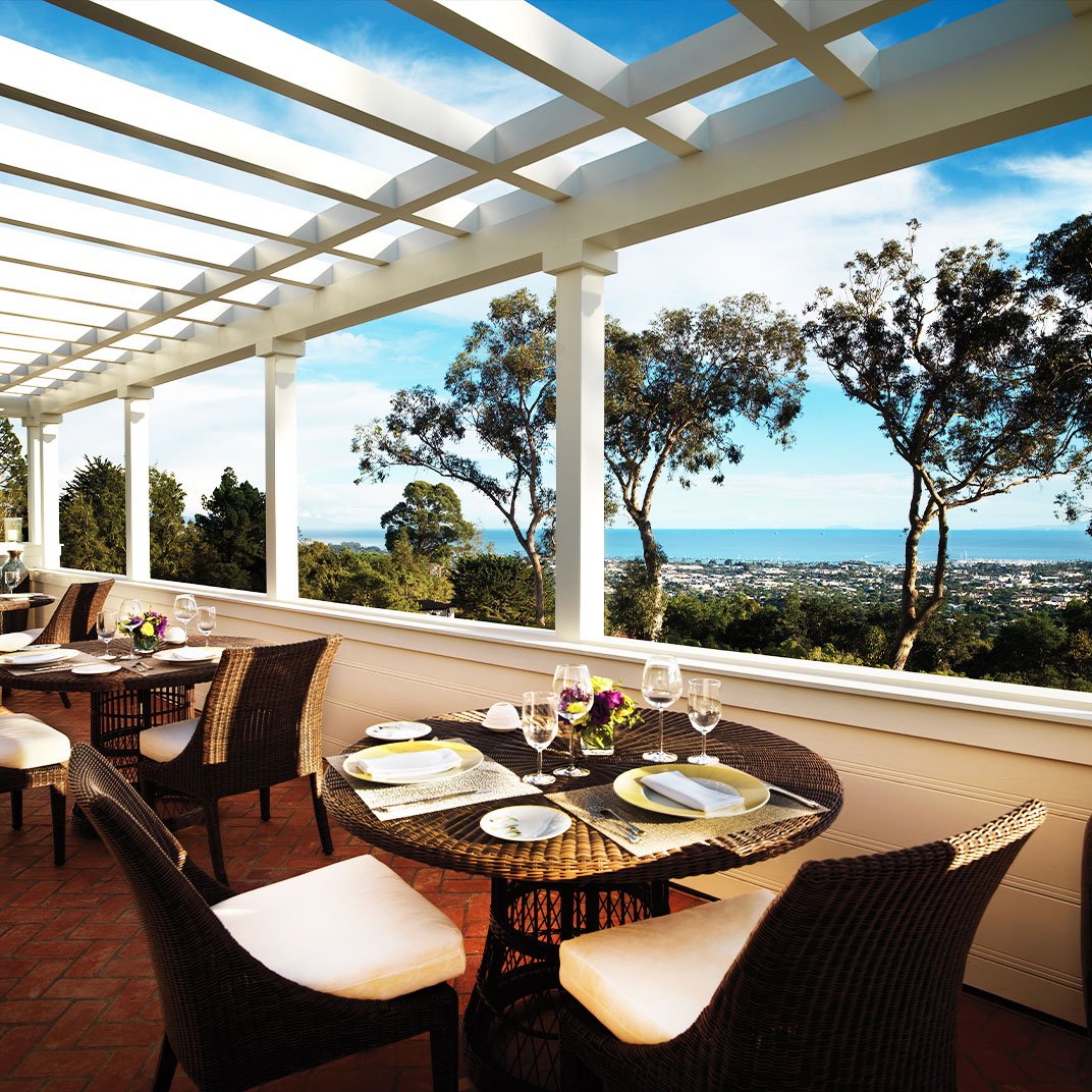 El Encanto Santa Barbara, the dining room and terrace