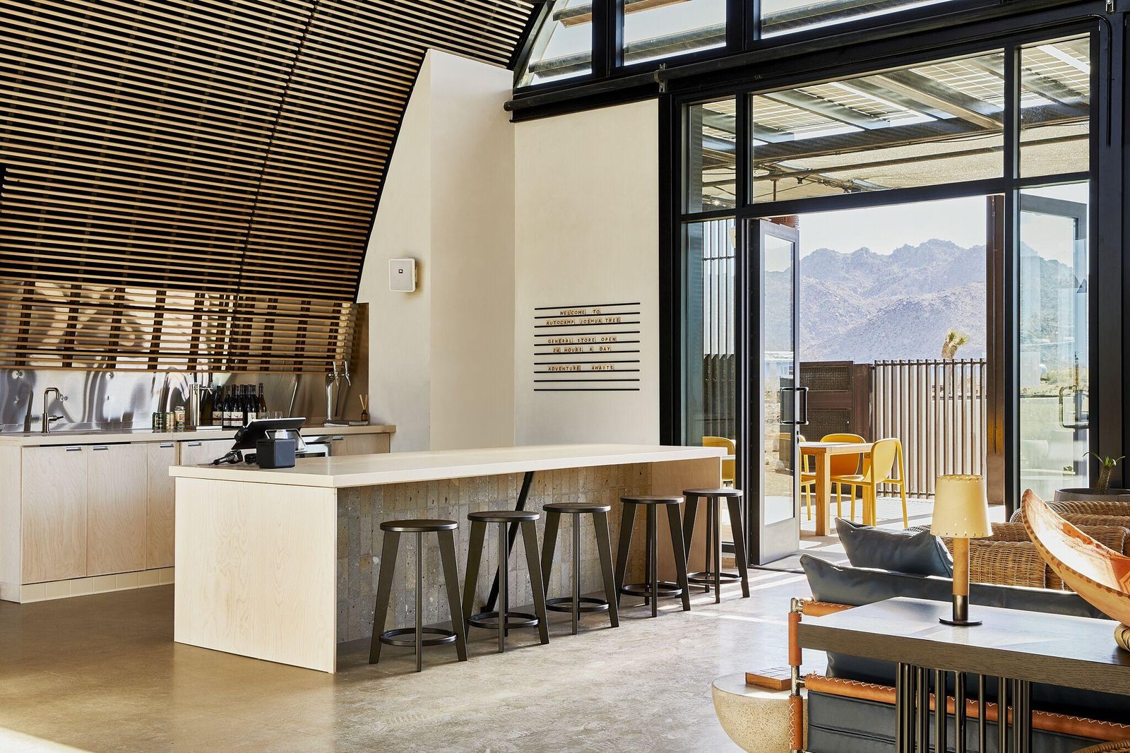 AutoCamp Joshua Tree, clubhouse bar