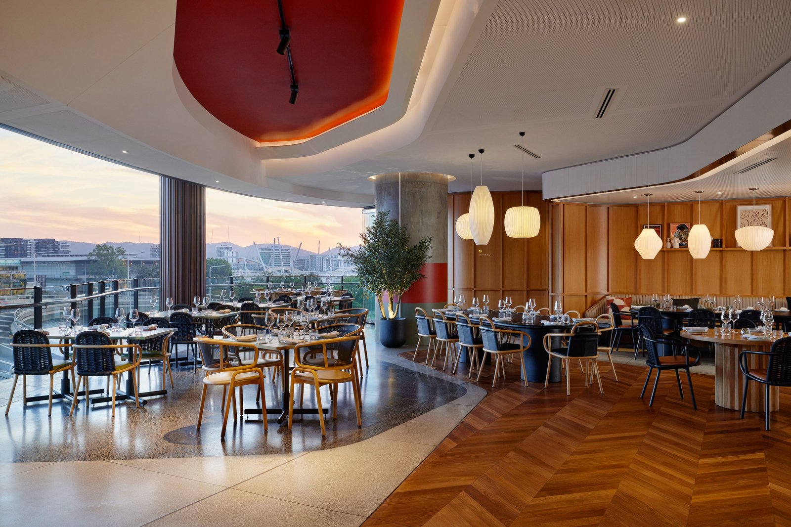 W Brisbane, at the table