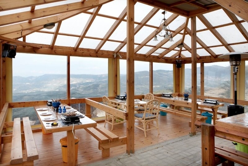 Hyades Mountain Resort, at the table