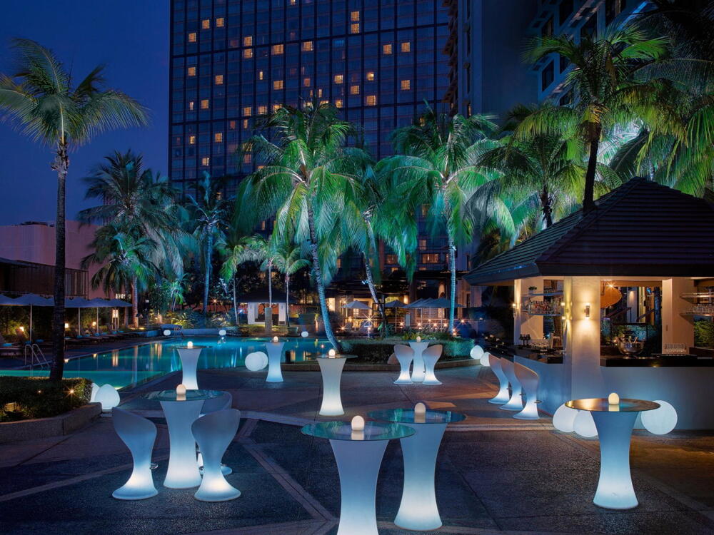 New World Makati Hotel, at the table
