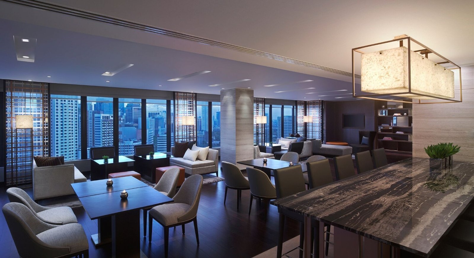 New World Makati Hotel, at the table
