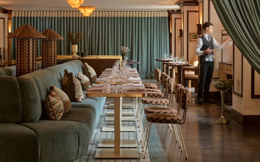 The Langham Hotel, at the table