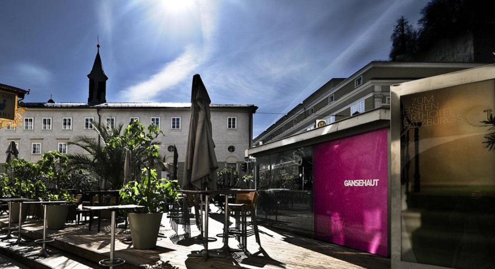 Arthotel Blaue Gans, at the table