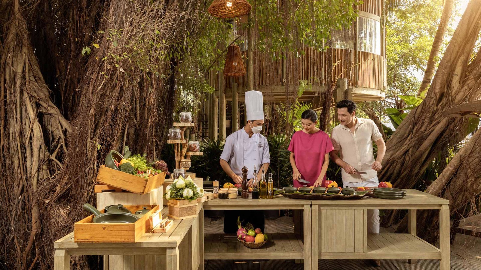 An Lam Retreats Saigon River, at the table