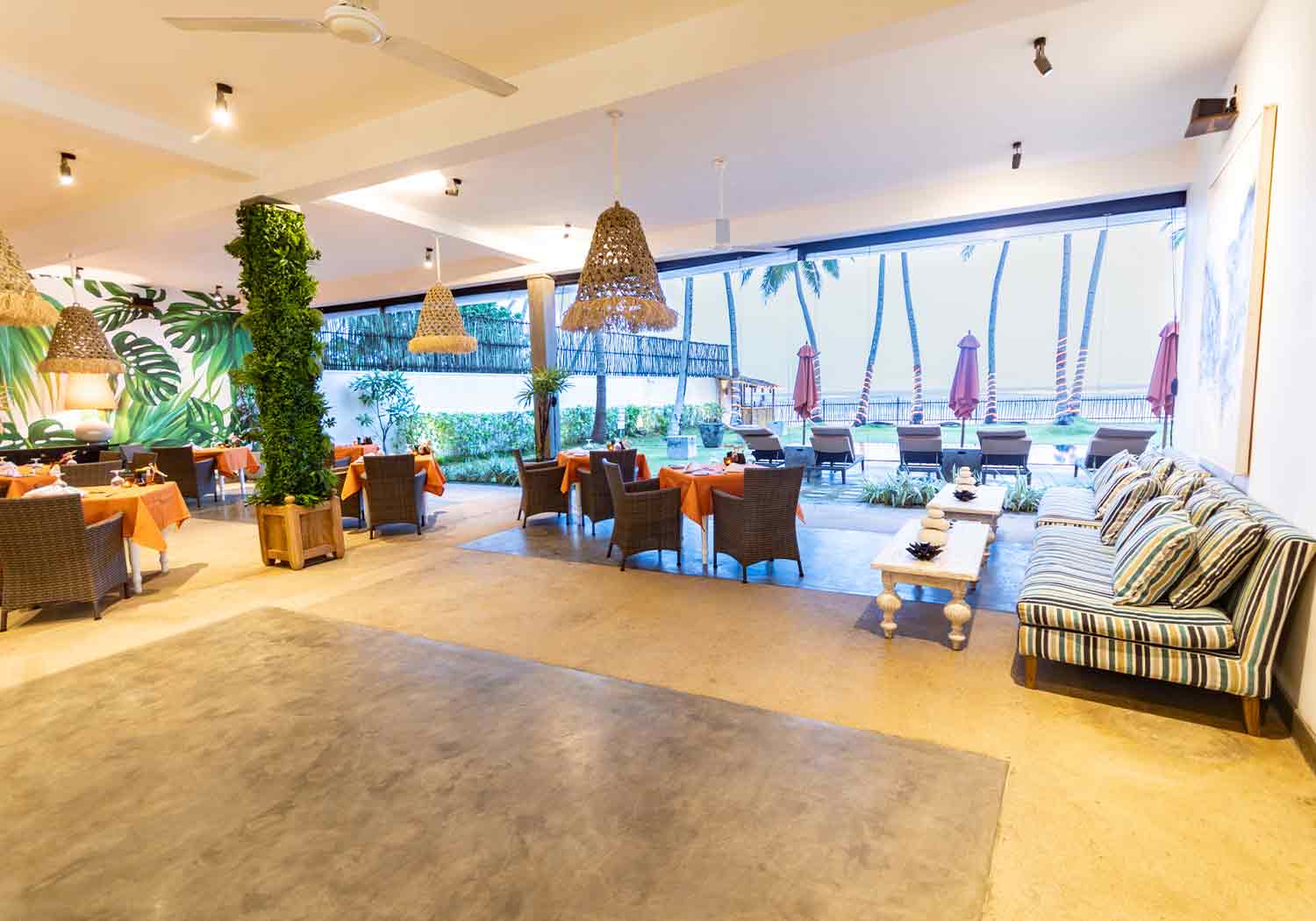 KK Beach Galle, bamboo restaurant
