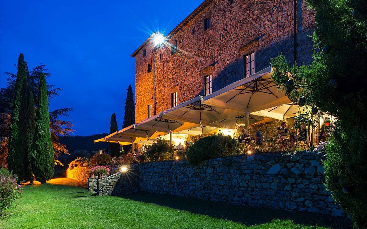 Castello di Spaltenna, la terrazza restaurant