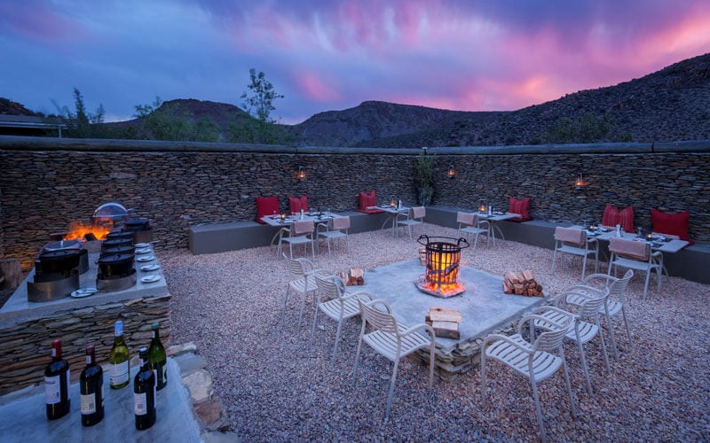 Dwyka Tented Lodge (Sanbona Wildlife Reserve), open-air boma