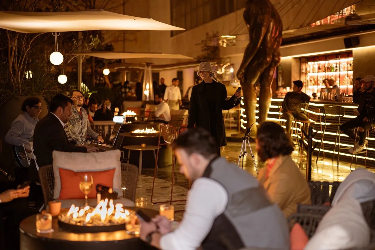 Mondrian Condesa, at the table
