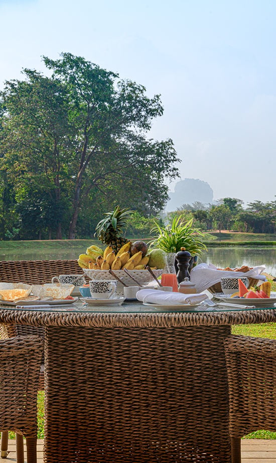 Water Garden Sigiriya, at the table